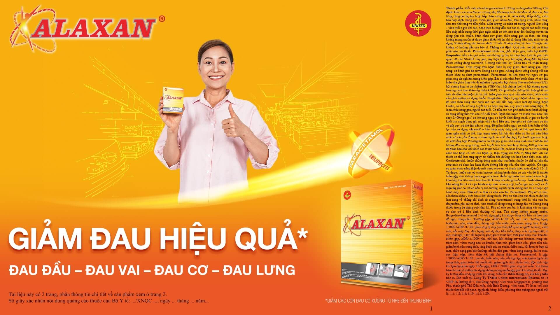 alaxan giảm đau hiệu quả